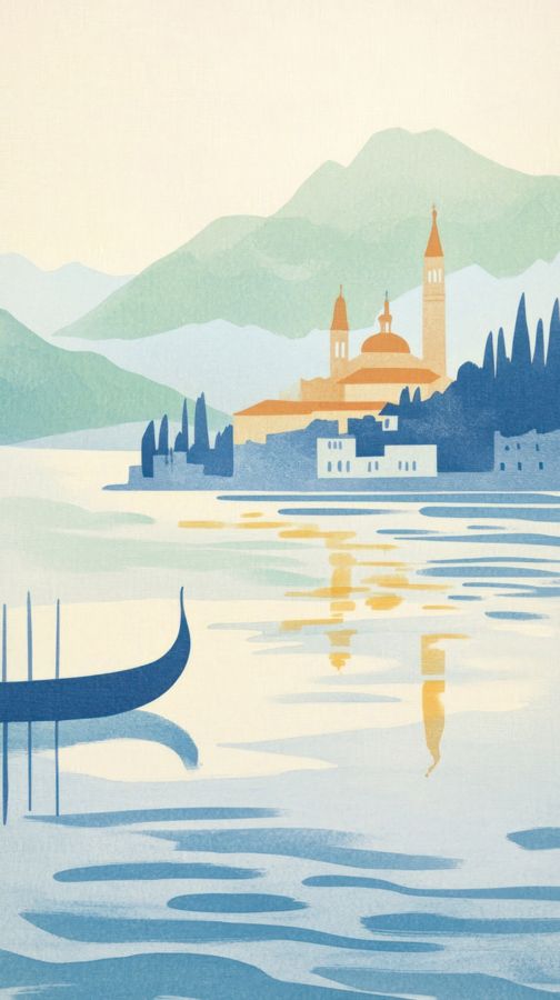 Vintage illustration of Venice